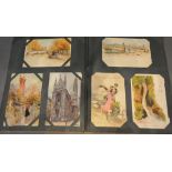 A Postcard Album Containing a Collection of Postcards to include topographical, humorous,