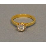 An 18 Carat Gold Solitaire Diamond Ring, approx. 0.25 carat