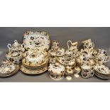 A Large Collection of Early English Tea and Dinner Ware decorated in the Imari palette