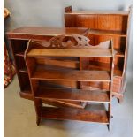 An Early 20th Century Oak Bookcase, together with a mahogany bookcase and a waterfall bookcase