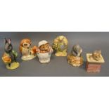 A Beswick Beatrix Potter Figure, Old Mr Brown, together with five other Beswick Beatrix Potter