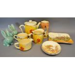 A Royal Doulton Four Piece Tea Service decorated with poppies in a cornfield, together with