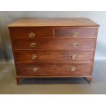 A 19th Century Mahogany Chest, the moulded top above two short and three long graduated drawers with