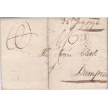 Scotland 1796-EL Aberdeen to Dumfries with circular ABER/DEEN and red Bishop Mark