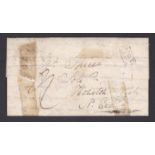 Somerset 1833 entire to Exeter with 'No.2' receiver on front and fine strike of the scarce '