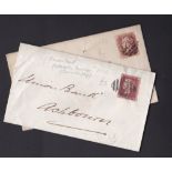 Staffordshire 1877-Two Union Bank Uttoxeter env's - receipts for call banked to Asbourn(e)