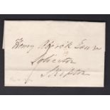 Yorkshire - 1826 EL Skipton, XX 41 x 4½ in Black, very late usage for this mark.