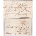 Scotland 1820-Wrapper Glasgow to Kirkaloy with boxed PAID/AT/Glasgow and circular paid in red, 1840