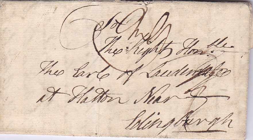 London 1762-Entire letter with London Bishopmark and two line Portmouth, To the Earl of Lauderdale