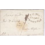 London 1799-EL Bishop of London to Quebec Chapel, with Pall Mail/Unpaid/Penny Post (447)-7 o'