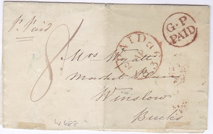 London General Post Instructional - Crown, Plain design, W L168 in large first wrapper; G.P./Paid