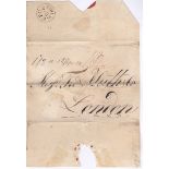 London Charge Stamp 1818-Wrapper Hamburg to London with very fine 1/2(m/s) OZ at 6/8 per 02'