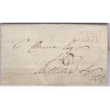 London 1823-EL Gt Marlborough to London with Westminster Office Date stamp -'Reverend 7' (Willcox