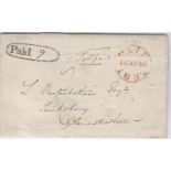 London 1832 - Instructional 'Paid' in oval on EL (WL552) all paid (L110a) and L481 on reverse.