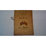 Yeoward Line-1921 (December) 'SS Aguila' Passenger List, scarce