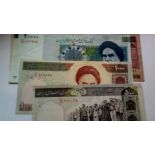 Iran 2003 -500 Rials P137a,1992 1000 Rials, P143(2) 1986 2000 Rials P141-1993 5000 Rials,P145-2004