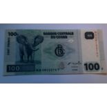 Congo (Dem. R.) 2007 100 Francs P92, UNC.