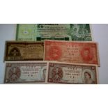 Hong Kong-1941 cent, 1945 10 cents, 1961-81 2 cents (2); 1980 10 Dollars (P.77) F to EF (5)