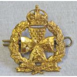 British WWI Inns and Court O.T.C. Officers Cap Badge, (Brass, lugs)