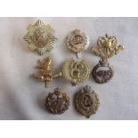 British cap badges (8) R.A.F., Royal Engineers, The Royal Scots, The Bays etc.