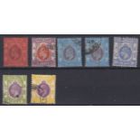 Hong Kong 1903-Definitives SG78a,94,81x2,95-97, fine used to 30 cent (7) cat value £90+