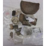 Metal Detector finds including: Roman brooch parts, a bag full of Roman Grey ware pottery pieces,