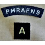 British WWII Princess Mary's Royal Air Force Nursing Service cloth shoulder title with Auxiliary