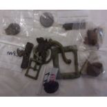 Metal Detector finds with various fragments including a fragment of a 17th century padlock and