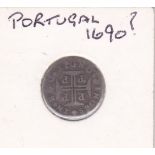 Portugal 1690 - 200 Reis (6 vintens) KM158 Fine