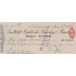 Gurneys Birkbecks Barclay & Buxton, Alysham. Paid order RO 12-11-02. Printed Fletcher & Son,