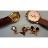 Jewellery-Wrist Watch Two 'Lorus' Mickey Mouse wrist watches, V501-OA20 large Dial and regular size,