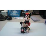 Walt Disney - Minnie + Mickey + Baby, Minnie and baby china - Mickey wind up toy which walks