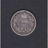 Great Britain 1873-Shilling, Die 17, Personalised engraving rev "James"