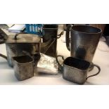 A collection of 20th century English Pewter, includes teapot, tankard and spill pot-also includes