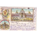 Belgium 1897-Chromo postcard- Exposition Internationale De Bruxelles, used