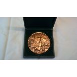 French 1972 Ville De Gap bronze medallion, made by Querolle. In its original box