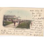 Folkstone - Lees Promenade + Band Stand 1902 used coloured postcard