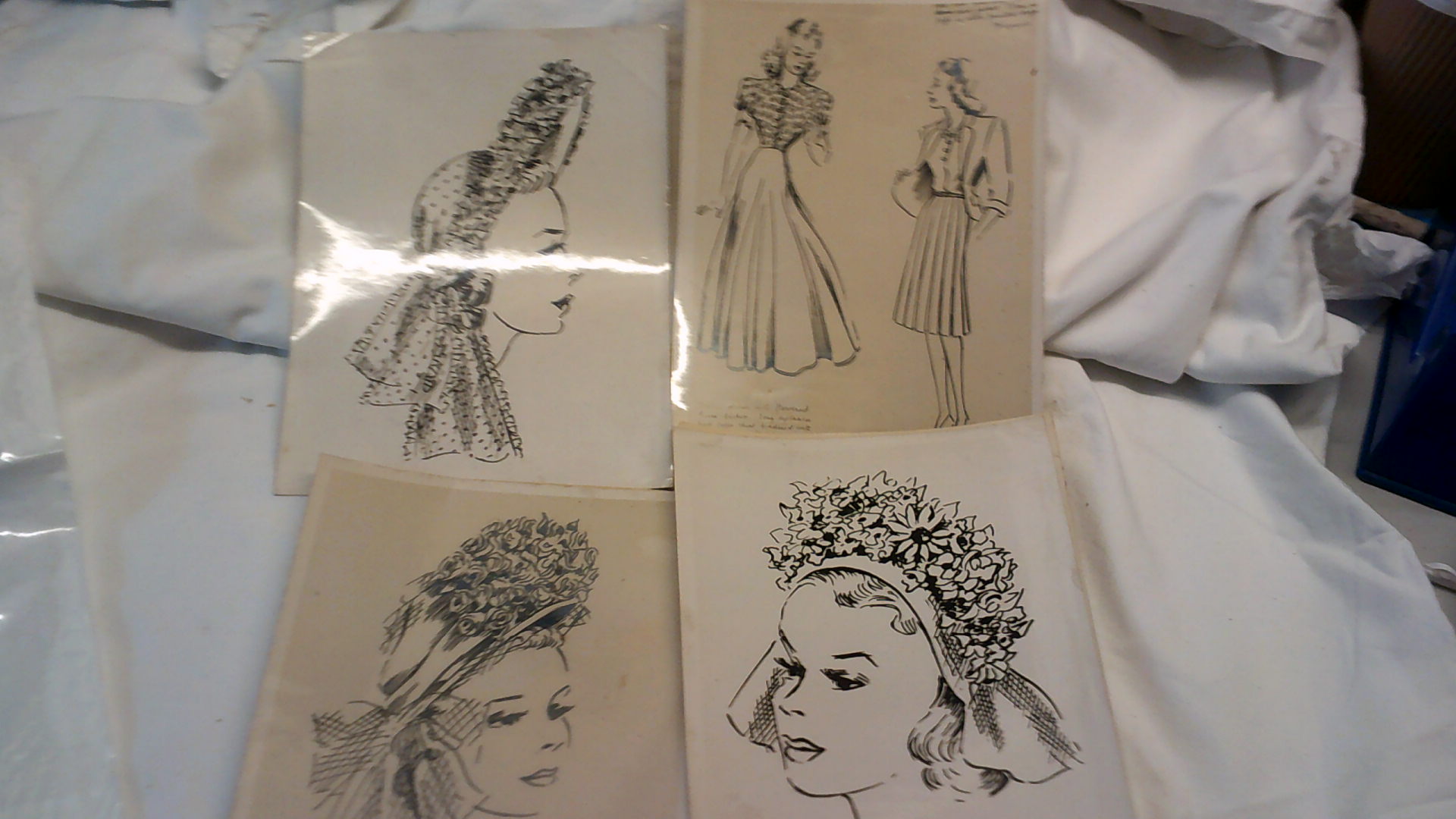 Royalty/Fashion 1947-Press Photo's (6 x 4) of the designs of dresses & Millinery for the Royal