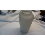 Vase - White heavy frosted vase no makers mark in excellent condition