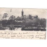 Glasgow University View 1902-used postcard