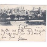 London 1898-Court Card, used to Germany, The Tower and Bridge