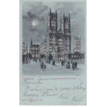 London 1900-Westminster Abbey 'Hold to Light' used - clean card