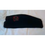 British WWII The King's Royal Rifle Corps No.1 Service Dress Forage cap, cap badge (Blackened Brass,