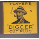 Player's "Digger" cut plug 1oz vintage tobacco packet with contents