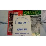 Football Programmes (Norfolk) Kings Lynn v Norwich City. Dairy Crest Challenge Cup 1983, few Arsenal