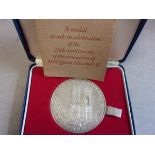 Royal Mint Sliver Medallion, 25th Anniversary of the Coronation 2.1/4"-2.81 02, in Royal Mint