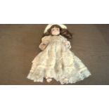 Vintage Porcelain Doll-No makers mark approx 9" (Porcelain body) good condition