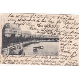 London - Tuck's "London" - The Thames Embankment-Paddle Steamer, used 1902