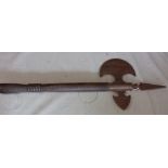 Medieval Halberd axe replica, a fairly rusted head but a nice weapon with a wooden shaft.