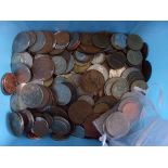 Carton of mixed world coinage-Just under 2.5 kilos-sorting lot, few silver